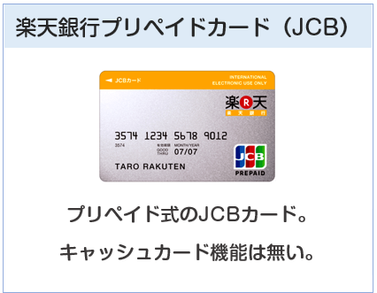 楽天銀行プリペイドカード（JCB）